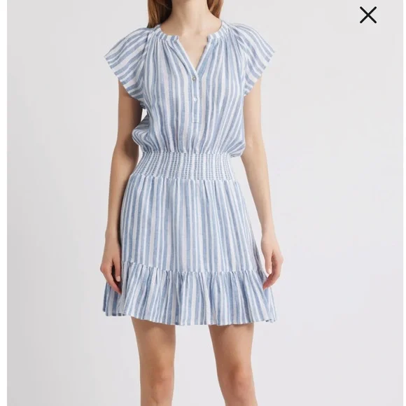 Rails | Dresses | Nordstrom Rails Blue And White Augustine Striped Linen  Blend Dress | Poshmark